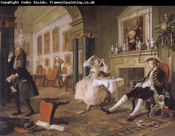 William Hogarth Group painting fashionable marriage Breakfast